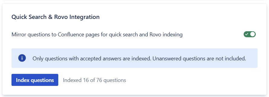 Quick Search & Rovo Integration settings